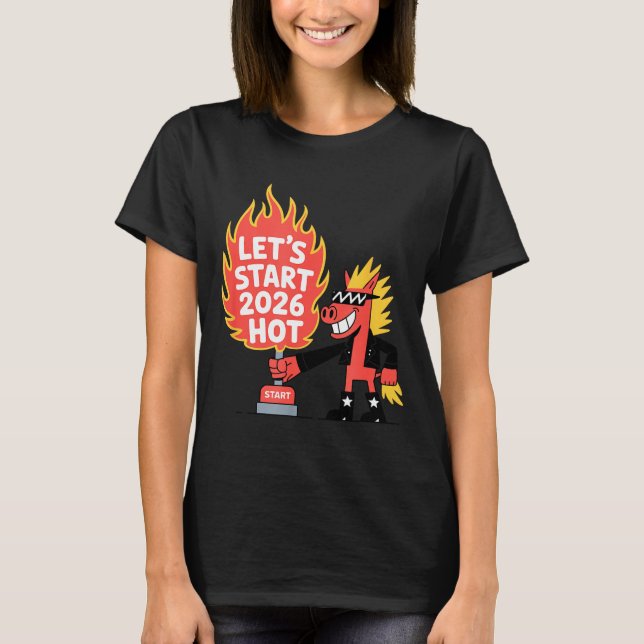 Fire Year Of The Horse – Chinese Zodiac New Year 2 T Shirt (Framsida)