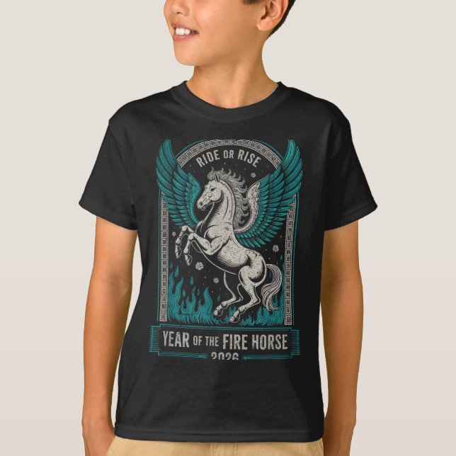 Fire Year Of The Horse – Chinese Zodiac New Year 2 T Shirt (Framsida)