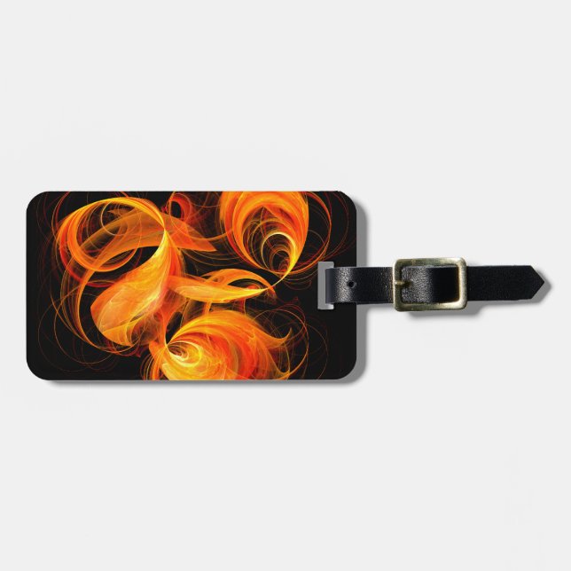 Fireball Abstrakt Art Adress Bagagebricka (Horisontell Framsida)