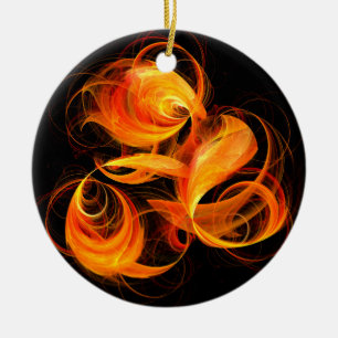 Fireball Abstrakt Art Circle Ornament