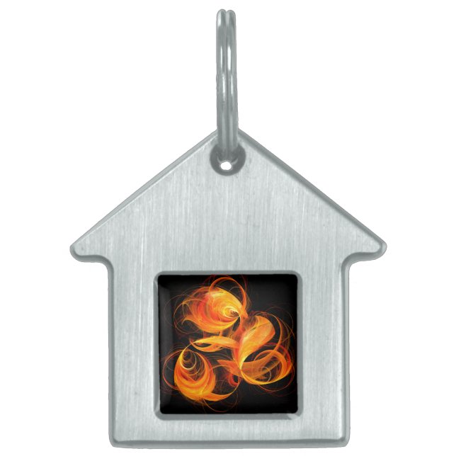 Fireball Abstrakt Art House Namnbricka Husdjur (Framsidan)