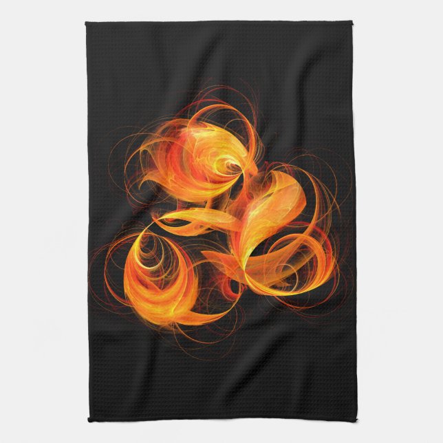 Fireball Abstrakt Art Kitchen Towel Kökshandduk (Vertikal)
