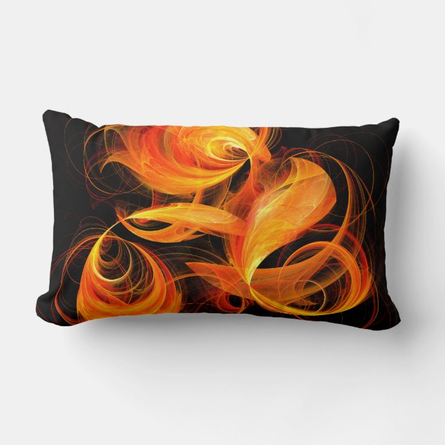 Fireball Abstrakt Art Lumbar Pillow Lumbarkudde (Framsida)