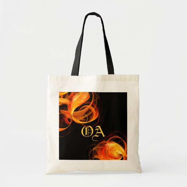 Fireball Abstrakt Art Monogram Bag Tygkasse (Framsidan)
