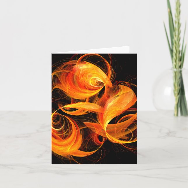 Fireball Abstrakt Art Note Card Kort (Framsida)