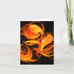 Fireball Abstrakt Art Note Card Kort