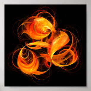 Fireball Abstrakt Art Poster