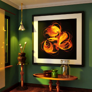 Fireball Abstrakt Art Poster