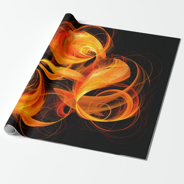 Fireball Abstrakt Art Presentpapper (Utrullad)