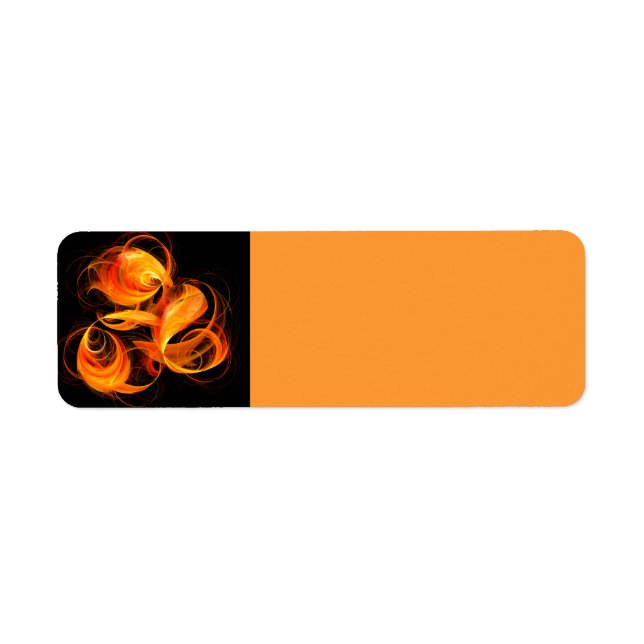 Fireball Abstrakt Art Returadress Etikett (Framsidan)