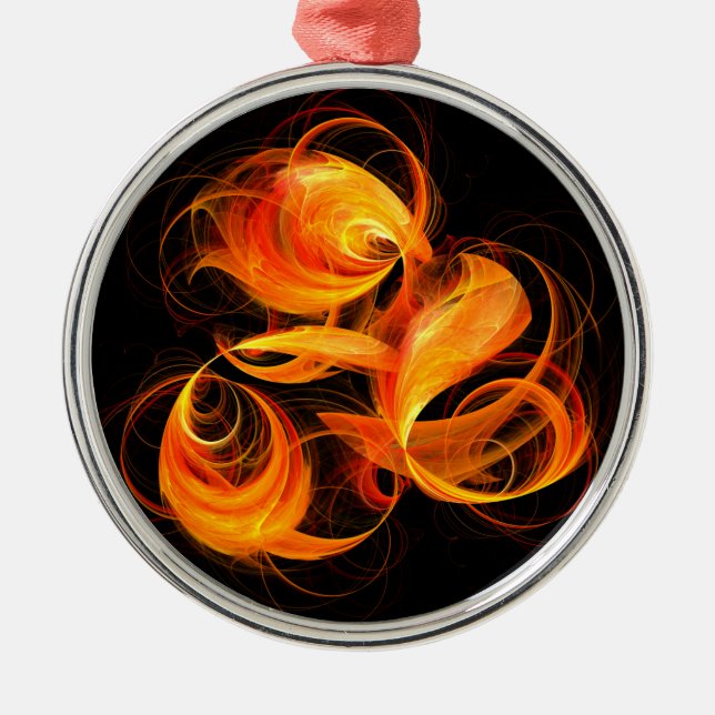 Fireball Abstrakt Art Round Julgransprydnad Metall (Framsidan)