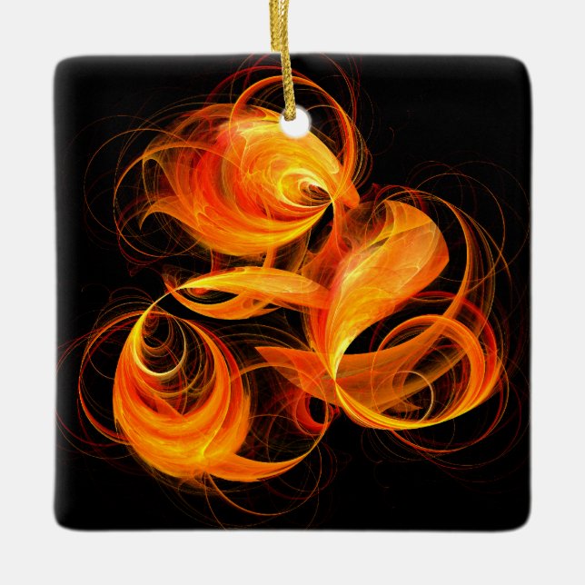 Fireball Abstrakt Art Square Ornament (Framsida)