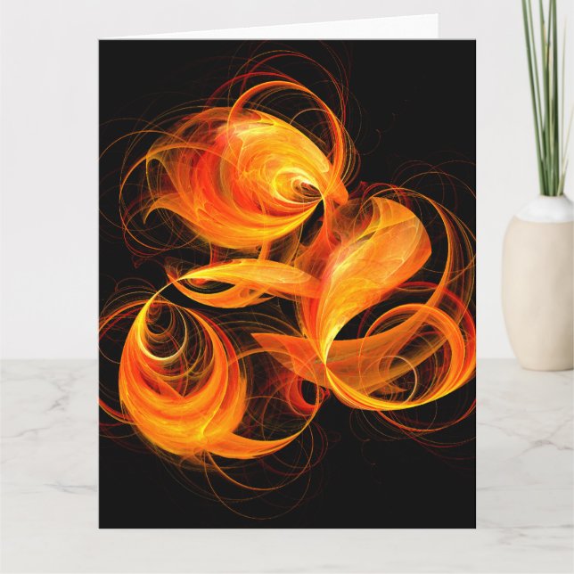 Fireball Abstrakt Art Tack Kort (Framsida)