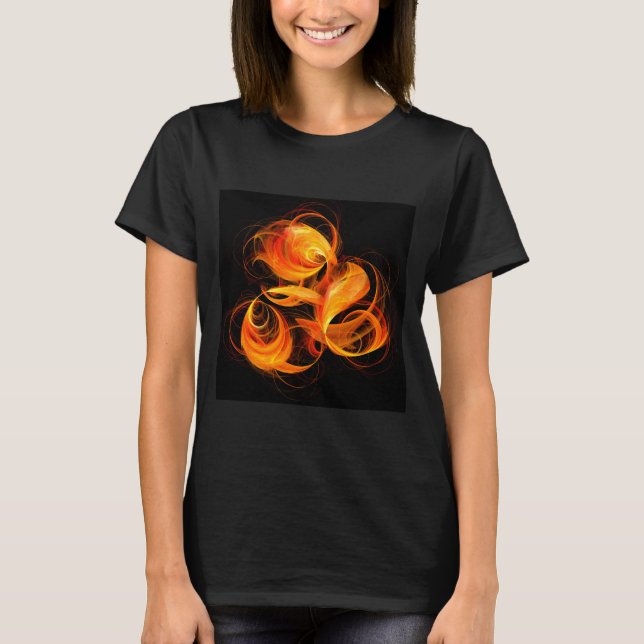 Fireball Abstrakt Art Tee Shirt (Framsida)