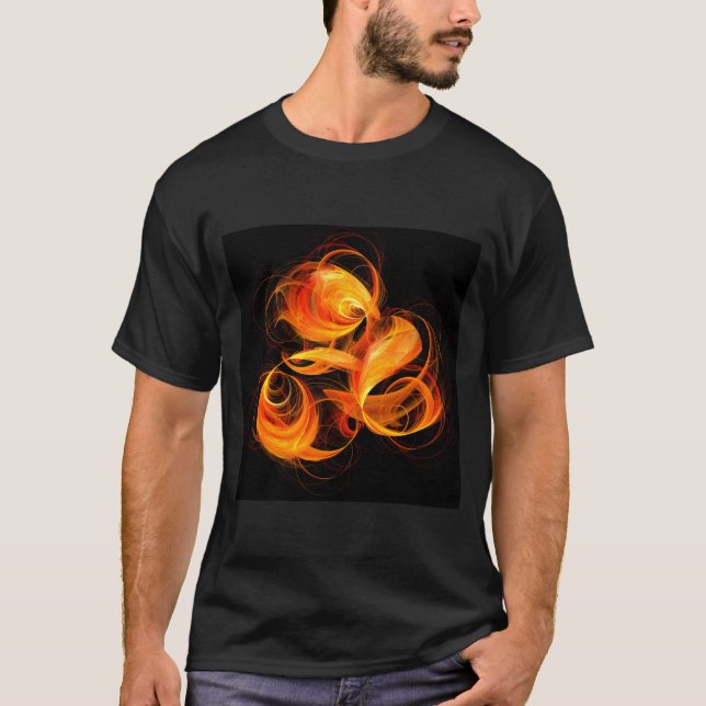 Fireball Abstrakt Art Tee Shirt (Framsida)
