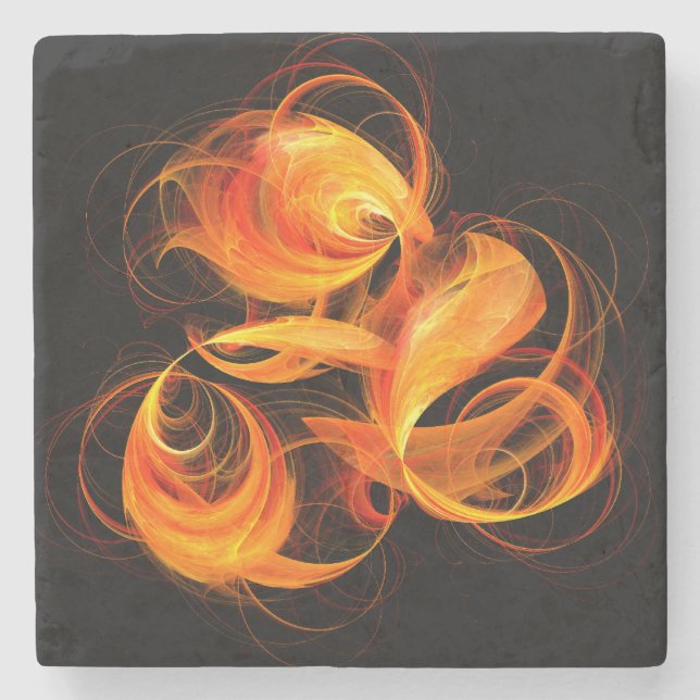 Fireball Abstrakt Art Underlägg Sten (Framsidan)