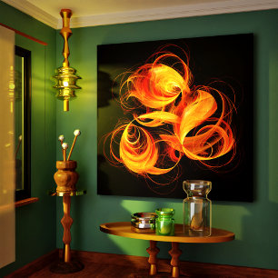 Fireball Abstrakt Art Wrapped Canvas Skriv ut