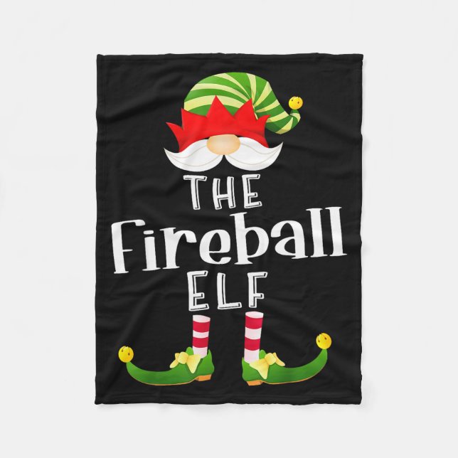 Fireball Elf Group Christmas Funny Pajama Party  Fleecefilt (Framsidan)