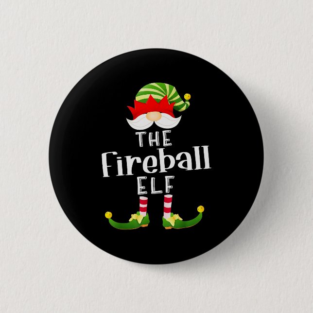 Fireball Elf Group Christmas Funny Pajama Party  Knapp (Framsida)