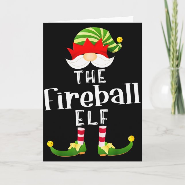 Fireball Elf Group Christmas Funny Pajama Party  Kort (Framsida)