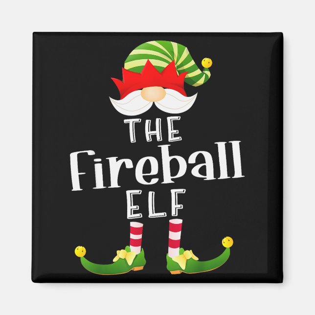 Fireball Elf Group Christmas Funny Pajama Party  Magnet (Framsidan)
