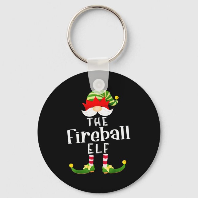 Fireball Elf Group Christmas Funny Pajama Party  Nyckelring (Framsida)
