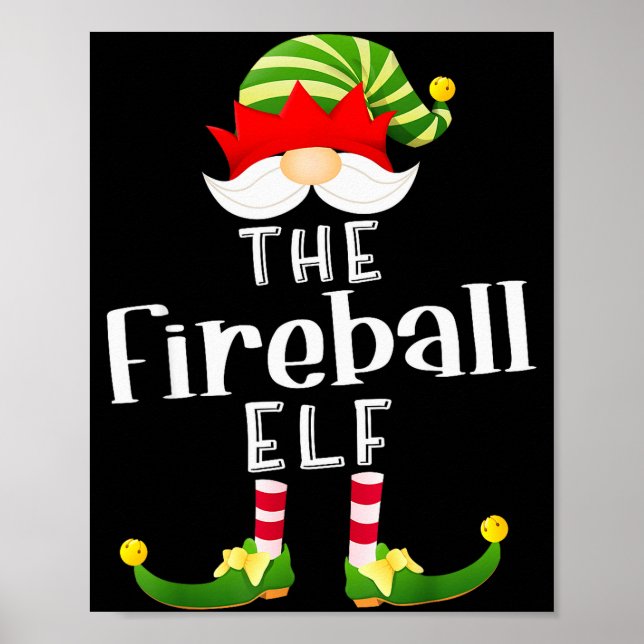 Fireball Elf Group Christmas Funny Pajama Party  Poster (Framsidan)