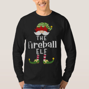 Fireball Elf jul Funny Pajama Party T Shirt