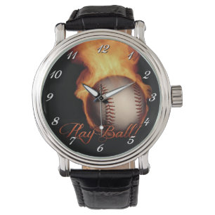 Fireball Mönster Baseball Älskare Wrist Watch 2 Armbandsur