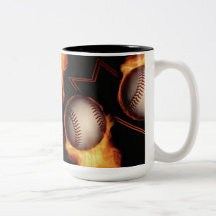 Fireball Mönster Baseball Lovers Mug Två-Tonad Mugg