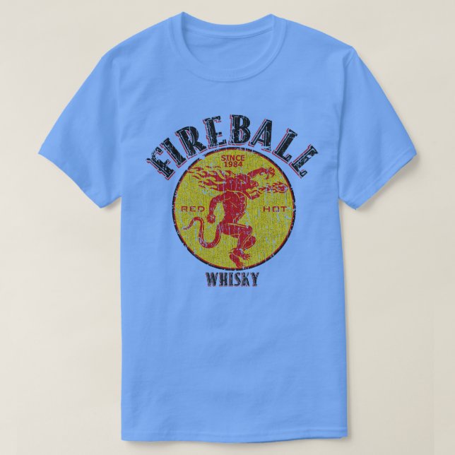 FIREBALL WHISKY 1984 VINTAGE RETRO STIL T SHIRT (Design framsida)
