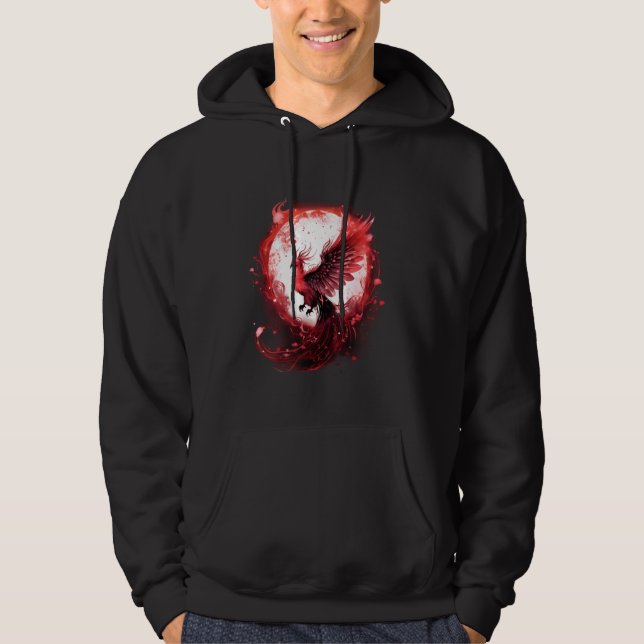 Firebird Reborn Mythical Bird Fire Phoenix Bird Ph Hoodie (Framsida)
