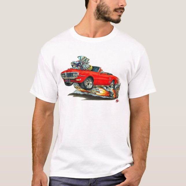Firebird röd cabriolet 1967-68 t-shirt (Framsida)