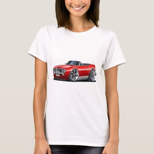 Firebird röd cabriolet 1967 t shirt (Framsida)