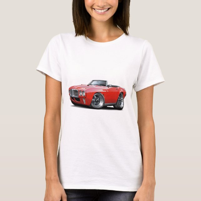 Firebird röd cabriolet 1969 t shirt (Framsida)