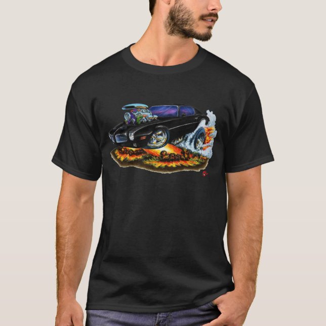 Firebird svart bil 1970-72 tee shirt (Framsida)