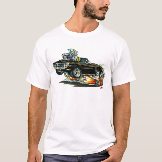 Firebird svart cabriolet 1967-68 tee shirt (Framsida)