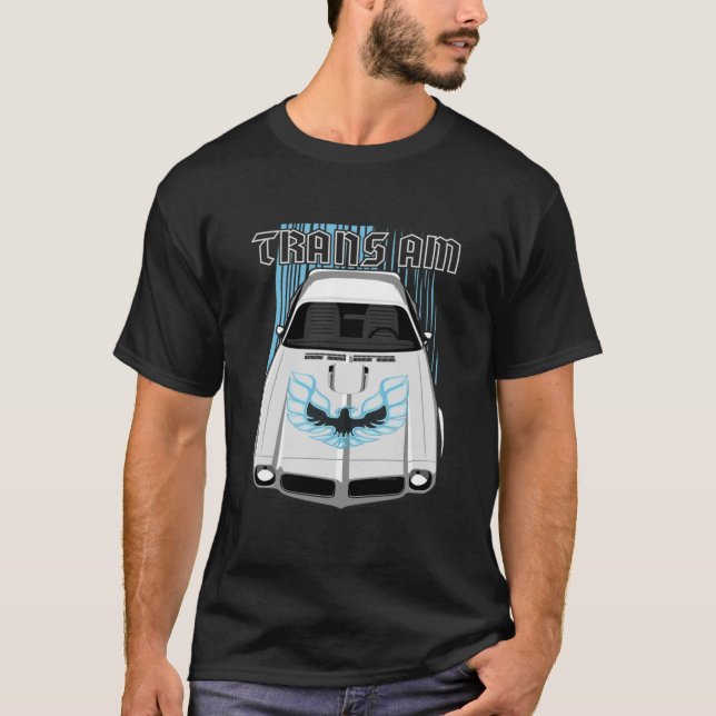 Firebird Trans am 73 - White and Blue Scoop T Shirt (Framsida)