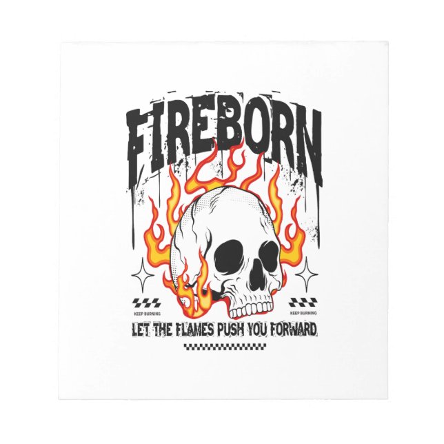 Fireborn Skull Urban Streetwear Anteckningsblock (Framsida)