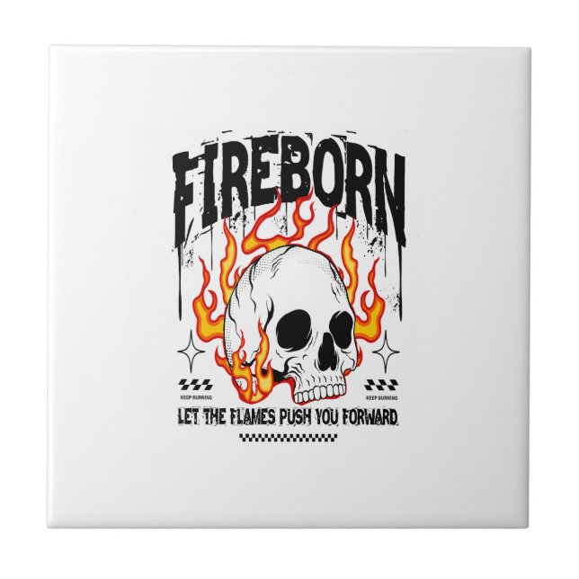 Fireborn Skull Urban Streetwear Kakelplatta (Framsidan)