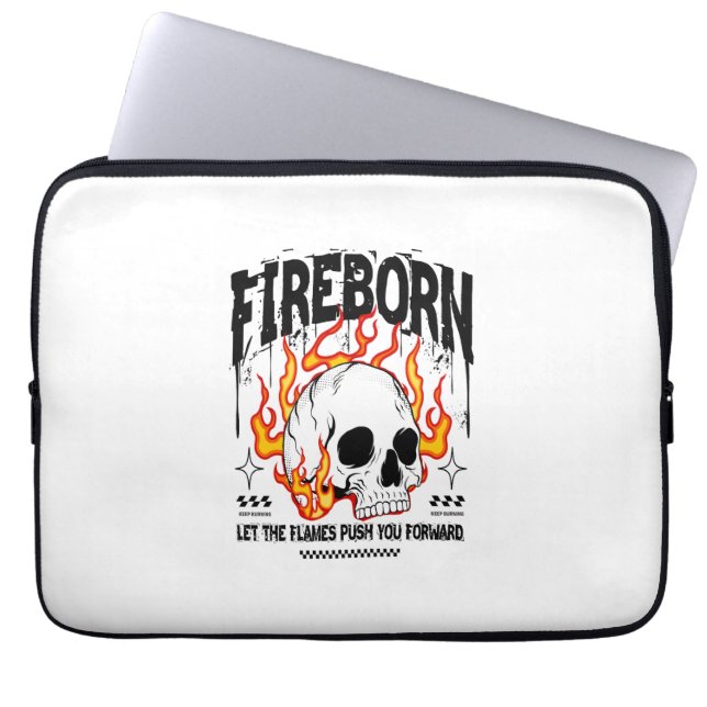 Fireborn Skull Urban Streetwear Laptop Fodral (Framsidan)