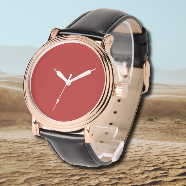Firebrick Solid Färg | Klassisk | ELEGANT Armbandsur (Skapare uppladdad)
