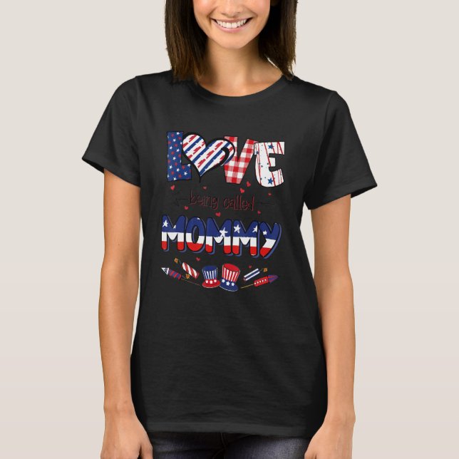 Firecracker American Flagga Proud Kärlek anropas T Shirt (Framsida)