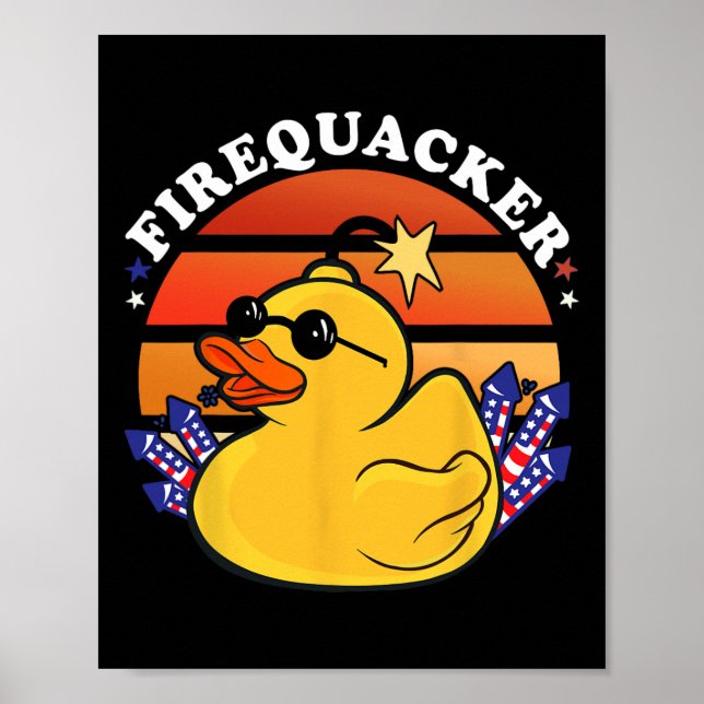 Firecracker Anka 4:e juli Patriotic Day Usa Fla Poster (Framsidan)