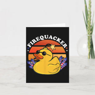Firecracker-Anka 4 juli Patriotisk Dag Usa Flagga Kort