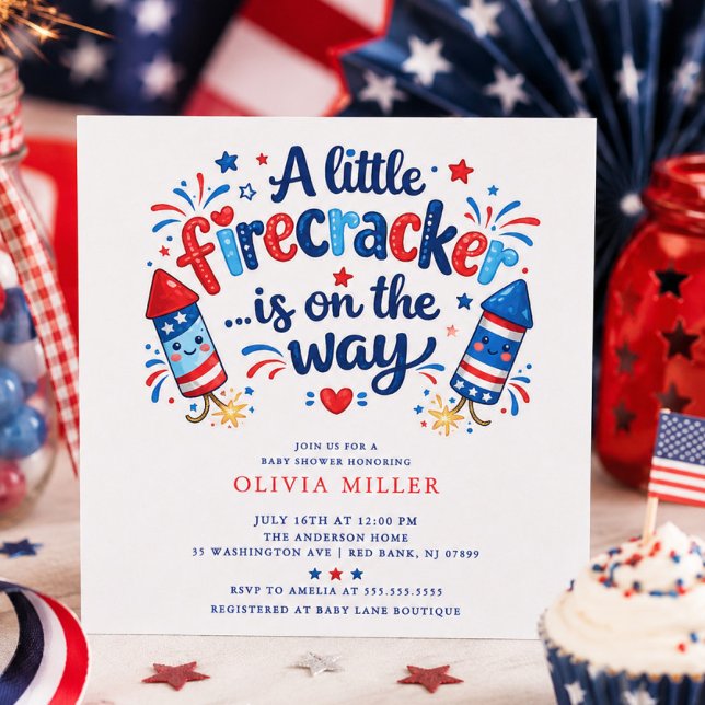 Firecracker Baby Shower Inbjudan  (Skapare uppladdad)