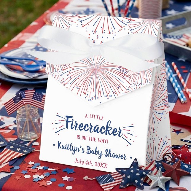 Firecracker På Väg! 4:e Juli Baby Shower Presentaskar (Skapare uppladdad)