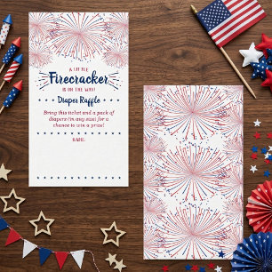 Firecracker På väg! 4:e juli Baby Shower Tilläggskort