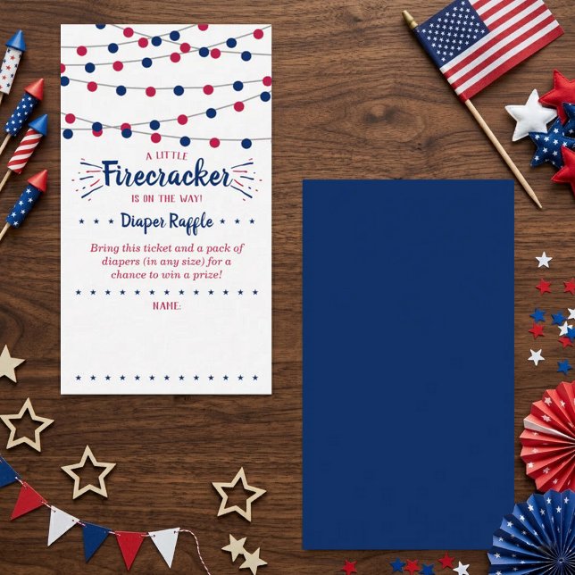 Firecracker På Väg! 4:e Juli Bebis Shower Tilläggskort (Skapare uppladdad)