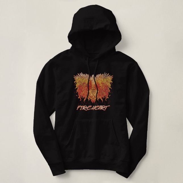 Fireeart Phoenix Bird Fire Kärlek Mythical Magic F T Shirt (Design framsida)